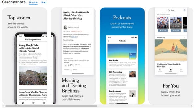 NYTimes iPhone app